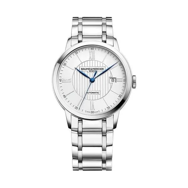 Baume & Mercier Montre Baume et Mercier Classima automatique cadran argenté bracelet acier 40 mm