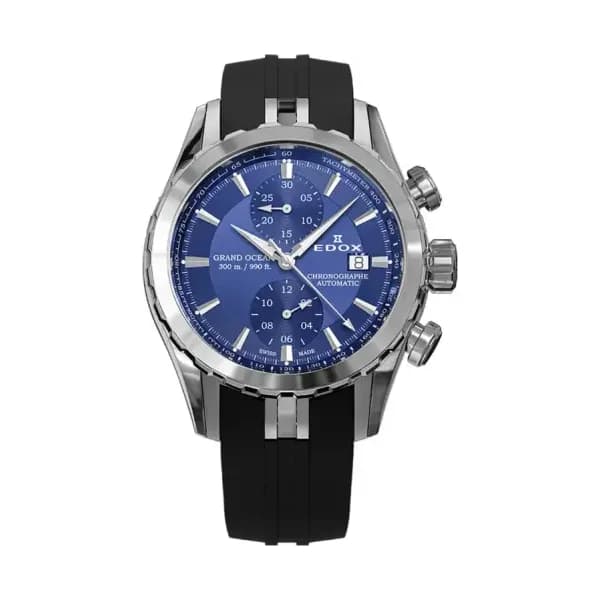 Edox Montre Grand Ocean Chronograph Automatic Blue Dial 09800-3CA-BUIN