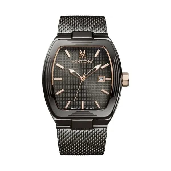 Montignac Montre quartz Homme Tonneau Anthracite