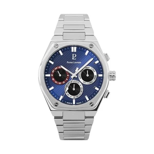 Pierre Lannier Montre Pierre Lannier Collection Copilote en Acier Argenté