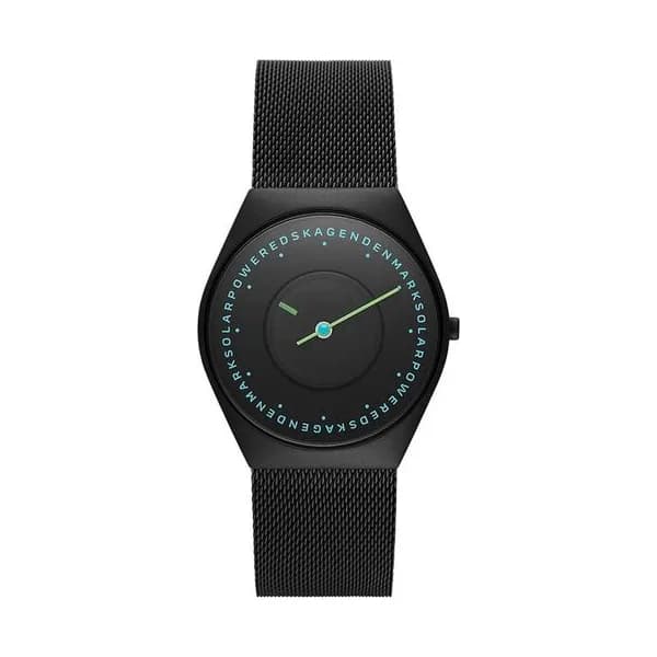 Skagen Montre Solaire Skagen Collection Grenen Solar Halo en Acier et PVD Noir