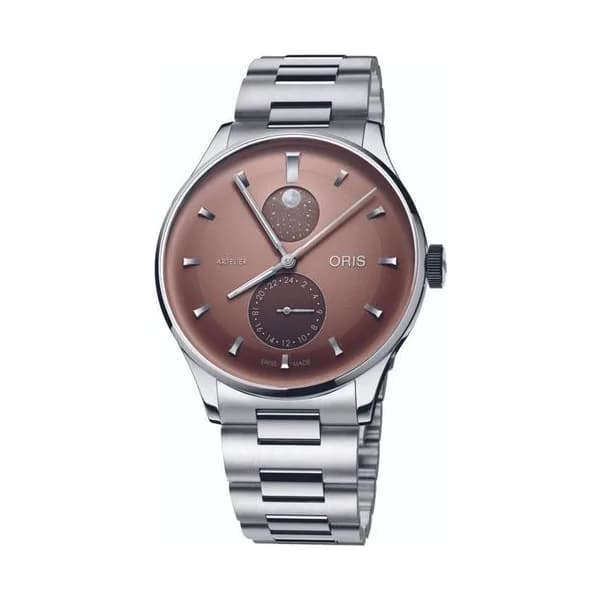 Oris Montre Oris Artelier Complication automatique cadran chestnut bracelet acier 39,5 mm