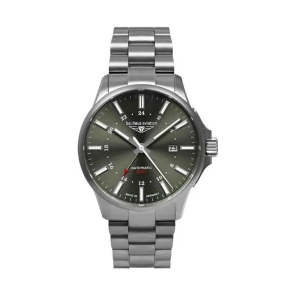 Bauhaus Montre Bauhaus Aviation Titanium GMT Automatique Cadran Vert Bracelet Titane - 2868M4