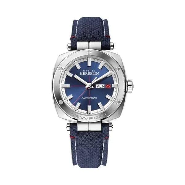 Michel Herbelin Montre Michel Herbelin Newport Héritage automatique cadran bleu bracelet textile bleu 42 mm