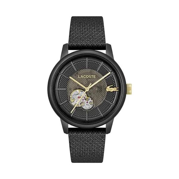 Lacoste Montre Automatique Lacoste Collection .12.12 Auto en Cuir Noir