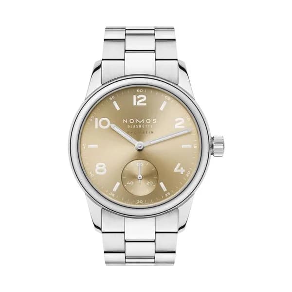 Nomos Montre Nomos Club Sport Neomatik 34 Gold automatique fond acier cadran doré bracelet acier 34 mm
