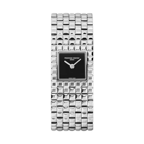 Frédérique Constant Montre Frédérique Constant Classics Manchette quartz cadran onyx bracelet acier 25.7 x 20 mm