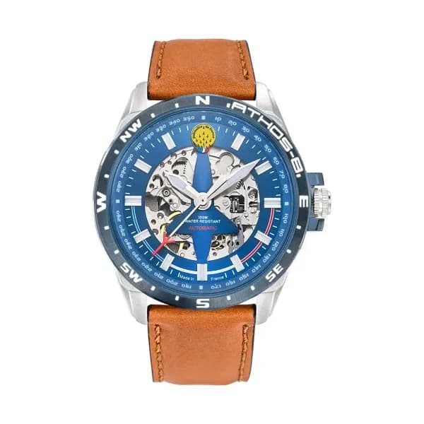 Patrouille de France Montre Automatique Patrouille de France Collection Athos 8 en Cuir Marron