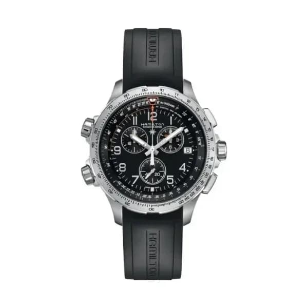 Hamilton Montre Hamilton Khaki Aviation X-WIND GMT 46 mm Chronoraphe Quartz bracelet caoutchouc