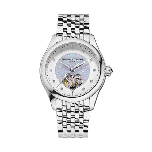 Frédérique Constant Montre Frédérique Constant Classics Ladies Automatic Double Heart Beat - Opale Automatique Cadran Opale Bracelet Acier inoxydable - FC-313OBD3B6B