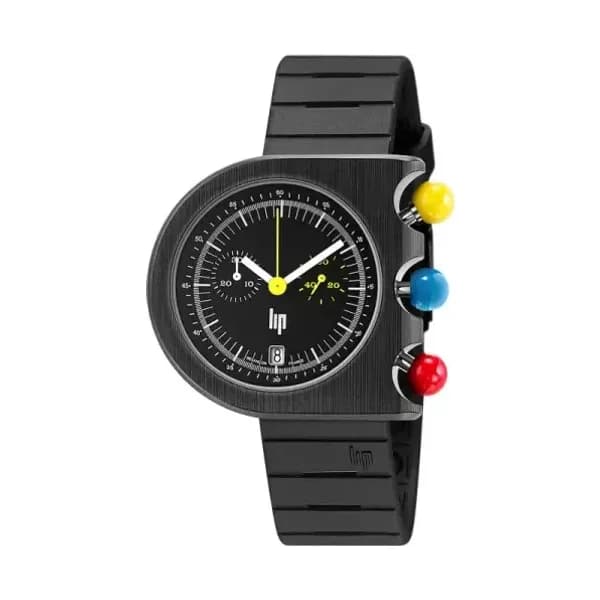Lip Montre Lip Mach 2000 Chrono - - cadran Noir- - Acier et PVD Noir -670080