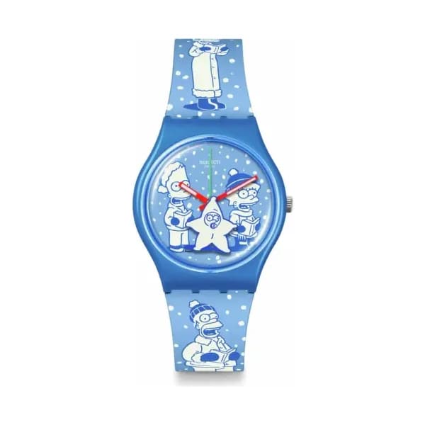 Swatch Montre quartz Mixte the simpsons Bleu