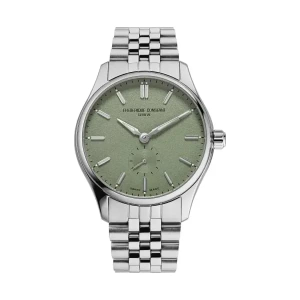 Frédérique Constant Montre Frederique Constant Classics Index Small Seconds Automatique Cadran Vert Bracelet Acier inoxydable