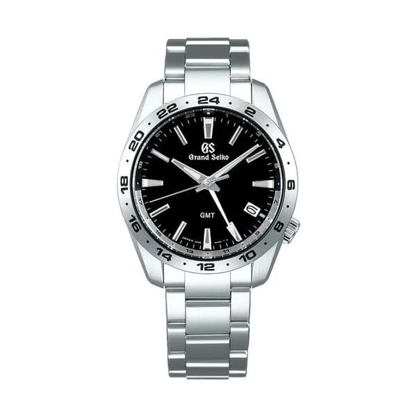 Grand Seiko Montre Grand Seiko Sport Quartz GMT cadran noir bracelet acier 39 mm