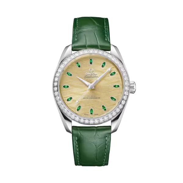 Omega Seamaster 38 mm, Canopus Gold™ sur alligator