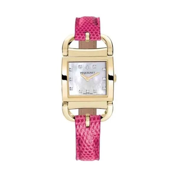Pequignet E. Montre Pequignet Attellage Quartz - Cadran Nacre Blanc - Bracelet Rose - 5895508CD-L