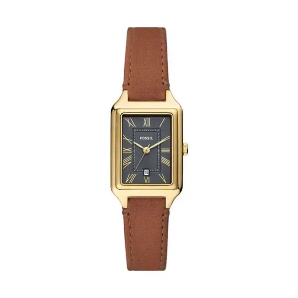 Fossil Montre Femme FOSSIL RAQUEL en Cuir LiteHide™ Marron Etanche