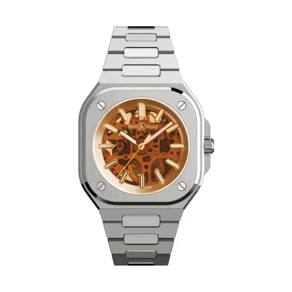 Bell & Ross Montre BELL &amp; ROSS BR05 Skeleton Golden Bracelet Acier