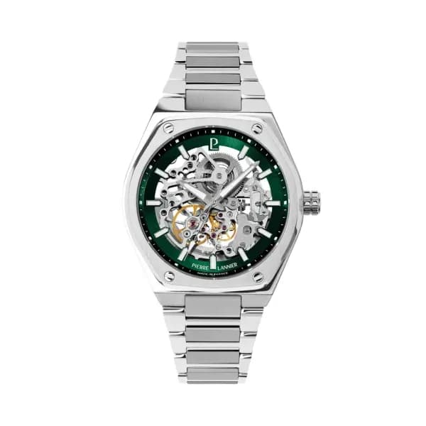 Pierre Lannier Montre automatique Homme Copilote Argenté, Vert