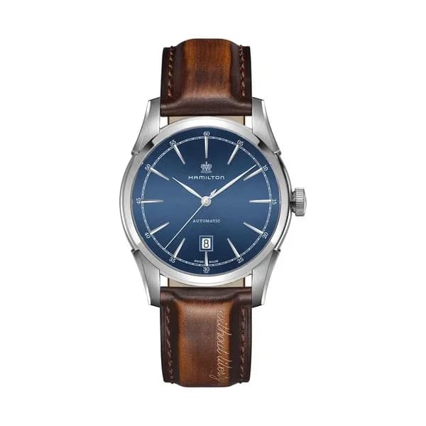 Hamilton Montre Hamilton American Classic Spirit of Liberty Automatique Cadran Bleu Bracelet Cuir 42 mm