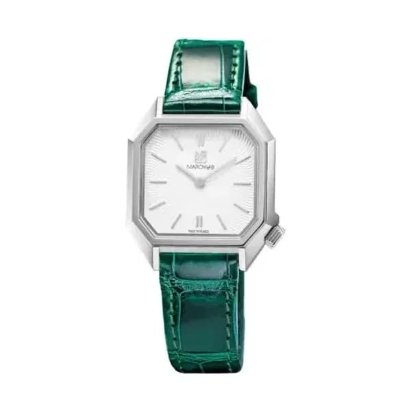 March LA.B Montre March LA.B Lady Mansart Electrique Spirale Blanc Alligator Vert