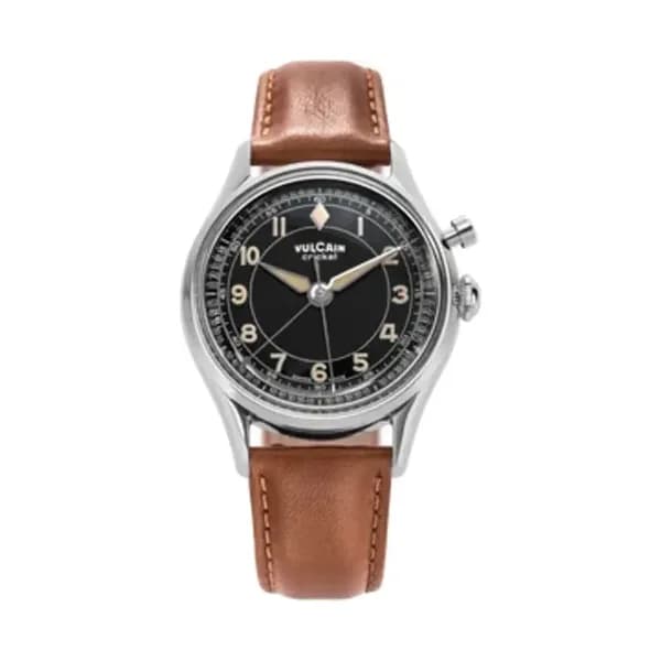 Vulcain Cricket Classique 36MM Black & Khaki Numbers