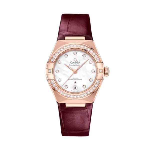 Omega Constellation 29 mm, or Sedna™ sur bracelet en cuir