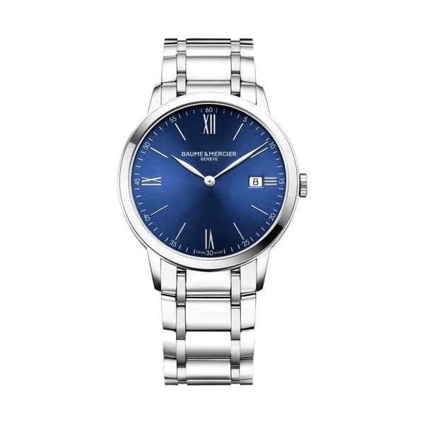 Baume & Mercier Montre Baume et Mercier Classima quartz cadran bleu bracelet acier 40 mm