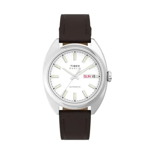 Timex Montre Marlin Draper Automatic 37mm Leather Strap Watch TW2Y65200