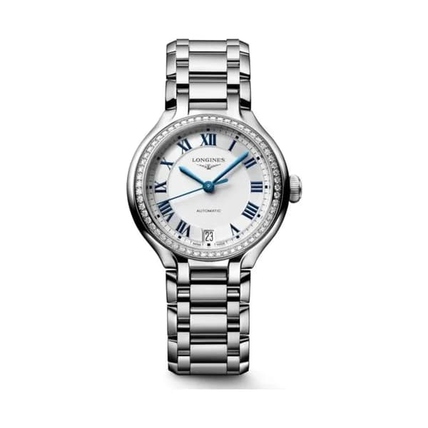 Longines Montre Longines Longines primaluna 34 mm Automatique Cadran Argenté "soleil" Bracelet Acier