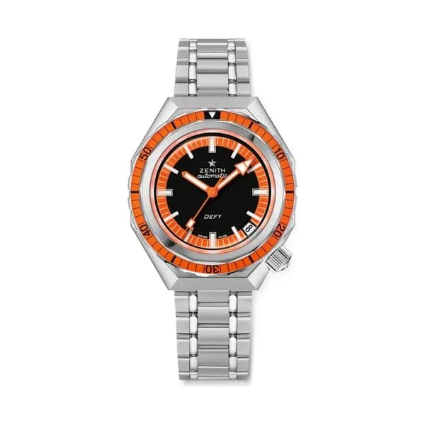 Zenith Montre Zenith Defy Revival A3648 automatique cadran noir bracelet acier 37 mm