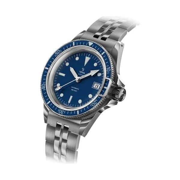 Yema Montre Yema Superman Swiss Edition automatique cadran bleu bracelet acier 39 mm