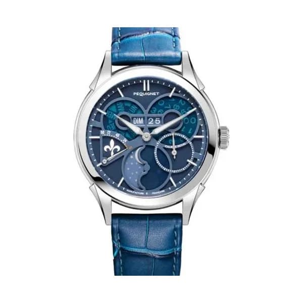 Pequignet Montre Pequignet Royale saphir - Cadran Bleu Topaze Automatique Cadran Bleu - 9010872