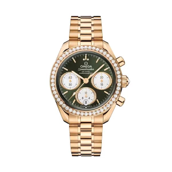 Omega Speedmaster 38 mm, or Moonshine™ sur or Moonshine™