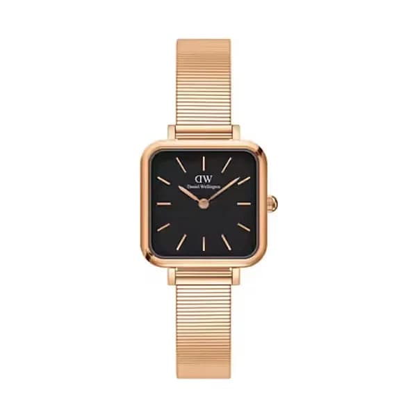 Daniel Wellington Montre Femme Daniel Wellington Quadro Studio Cadran Noir Acier Rose