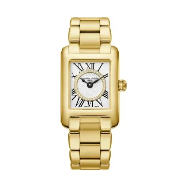 Frédérique Constant Montre Frédérique Constant Classics Carrée Ladies Quartz Cadran Blanc Bracelet Acier et plaqué or - FC-200MCDC35B
