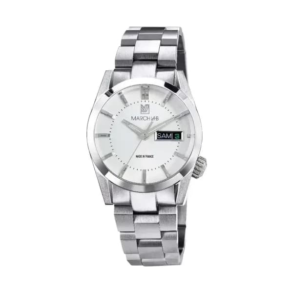 March LA.B AM89 Electrique - White - Acier Brossé 3 Maillons
