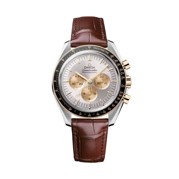 Omega Speedmaster 42 mm, acier - or Moonshine™ sur alligator