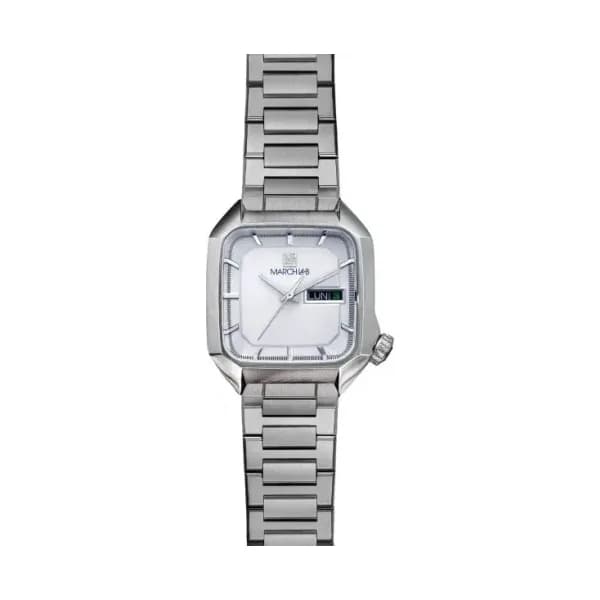 March LA.B Montre March LA.B AM2 Slim Electrique White Acier Brossé 7 Maillons