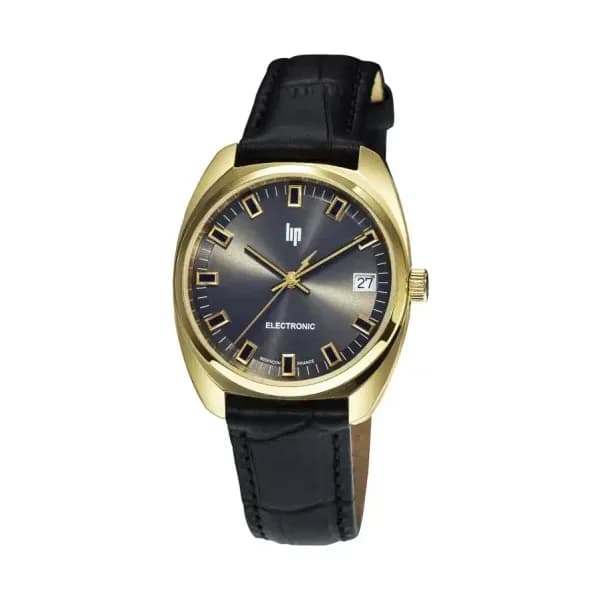 Lip Montre Lip Général de Gaulle Classique 671878- Homme - cadran Argent- 35 mm - Acier PVD Doré