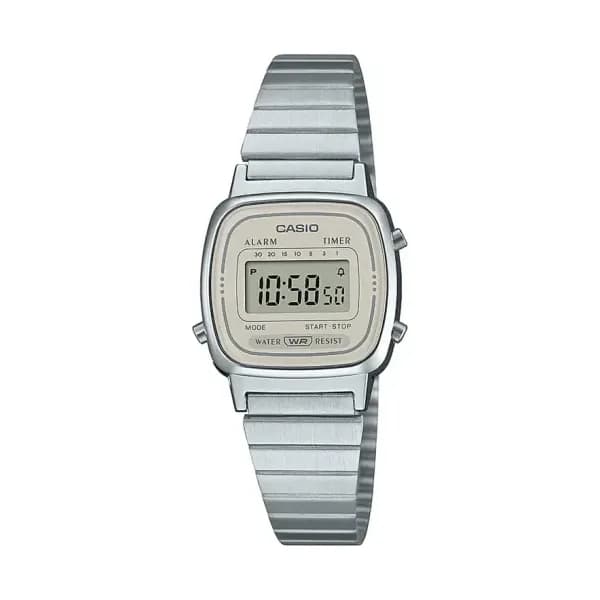 Casio Montre quartz Femme Vintage mini Argenté, Beige