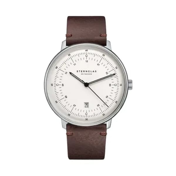 Sternglas Montre Hamburg Silver Vintage Mocha S01-HH10-VI11