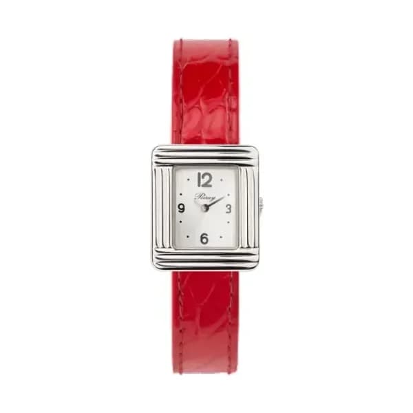 Poiray Montre Poiray Ma Première Mini Acier Cadran 4CA Bracelet Alligator Rouge