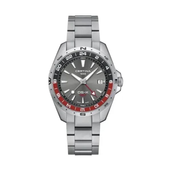 Certina Montre Certina DS-X GMT Cadran Gris Bracelet Acier inoxydable