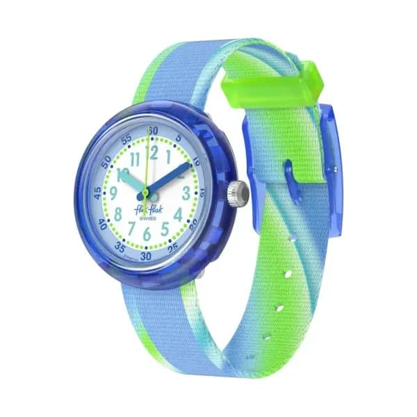 Flik Flak Montre Enfant Spring has sprung Bleu clair, Blanc
