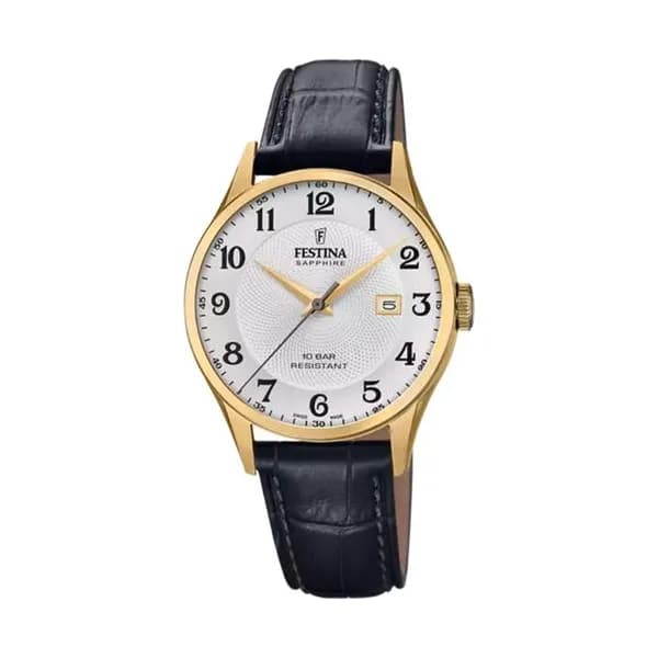 Festina Swiss Made Montre Festina Collection Swiss Made en Cuir Noir