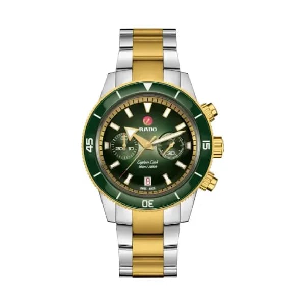 Rado Montre Rado Captain Cook Automatic Chronographe Cadran Vert PVD Jaune