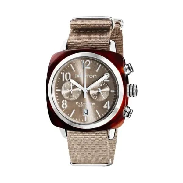 Briston Montre Clubmaster Classic Chrono Gris Taupe 19140.SA.T.30.NT