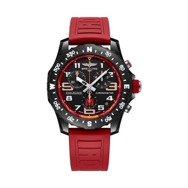 Breitling Montre Breitling Endurance Pro Edition IRONMAN® World Championship 2024 quartz chronographe cadran anthracite bracelet caoutchouc rouge 44 mm