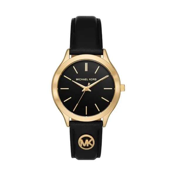Michael Kors Montre Michael Kors Collection Slim Runway en Cuir Noir